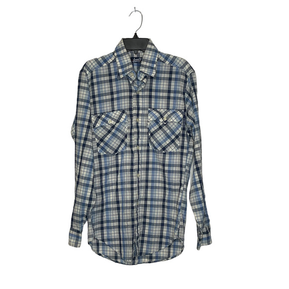Levi's Shirt Size Small Regular‎ Fit Blue White Plaid Mens Cotton Blend Western - Picture 1 of 5